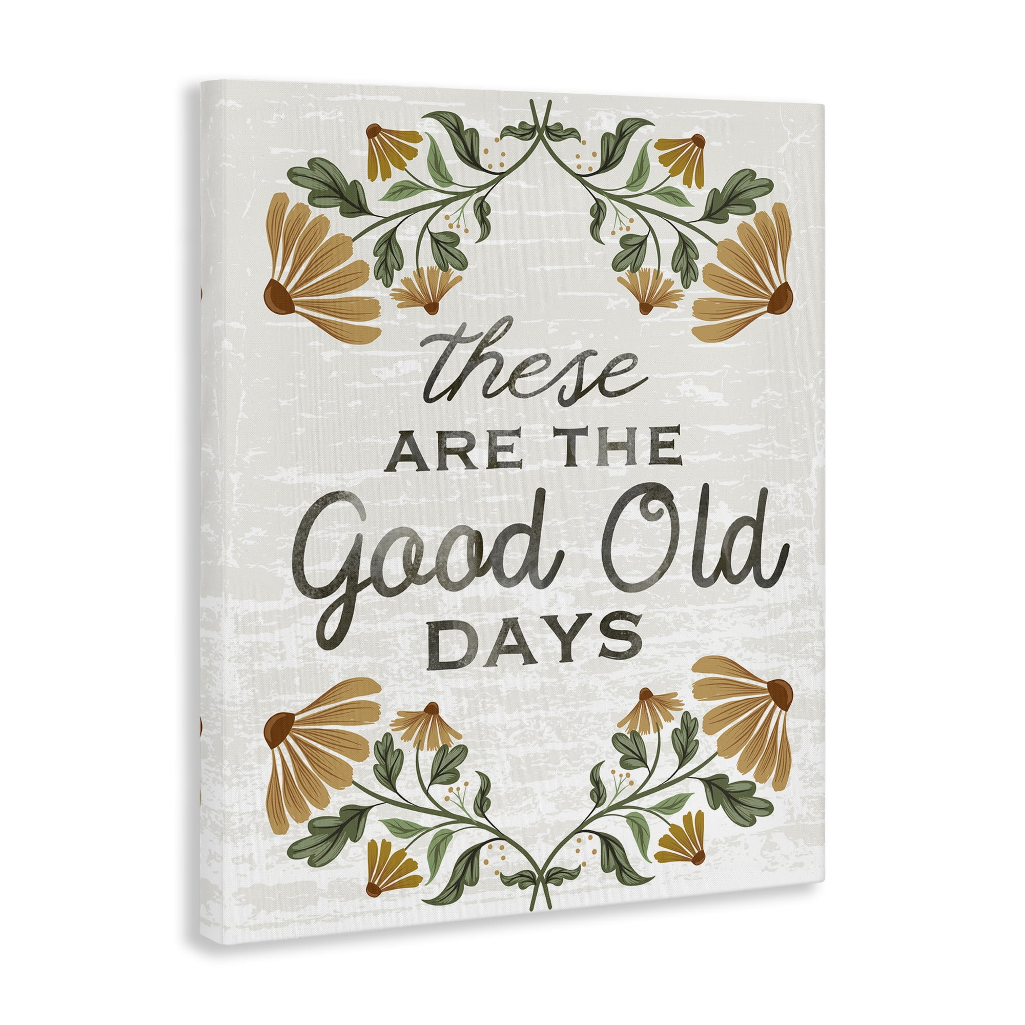 Stupell Industries Good Days Floral Pattern Plants & Flowers Painting Wrapped Canvas Art Print Wall Art, 24 x 30