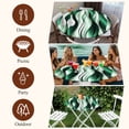 thumbnail image 7 of Green Striped Ombre Round Tablecloth, Fitted Table Cover with Elastic for 55"-60" Round Tables, Modern Green Moire Geometric Table Cloth Outdoor Indoor Dinning Party Waterproof Tablecloths, 7 of 7