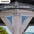 thumbnail image 2 of Sunjoy Archwood 13 ft. x 15 ft. Cedar Framed Hard Top Gazebo with Black Steel 2-tier Hip Roof, 2 of 9