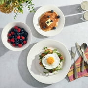 Gibson Home Everyday Round White Stoneware Dinnerware Set, 12-Piece