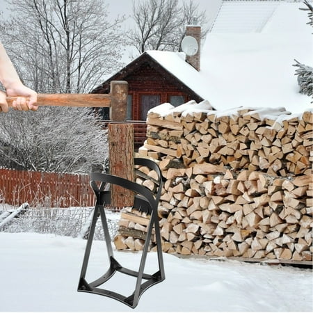 KFFKFF Firewood Splitter, Q235 Steel Wood Splitter Wedge, for Splitting 8" Diameter Wood Manual Wedge Wood Splitter, 8.7"x11" Portable Log Splitting w/ 4 Screws & Blade Cover, for Home, Campsite