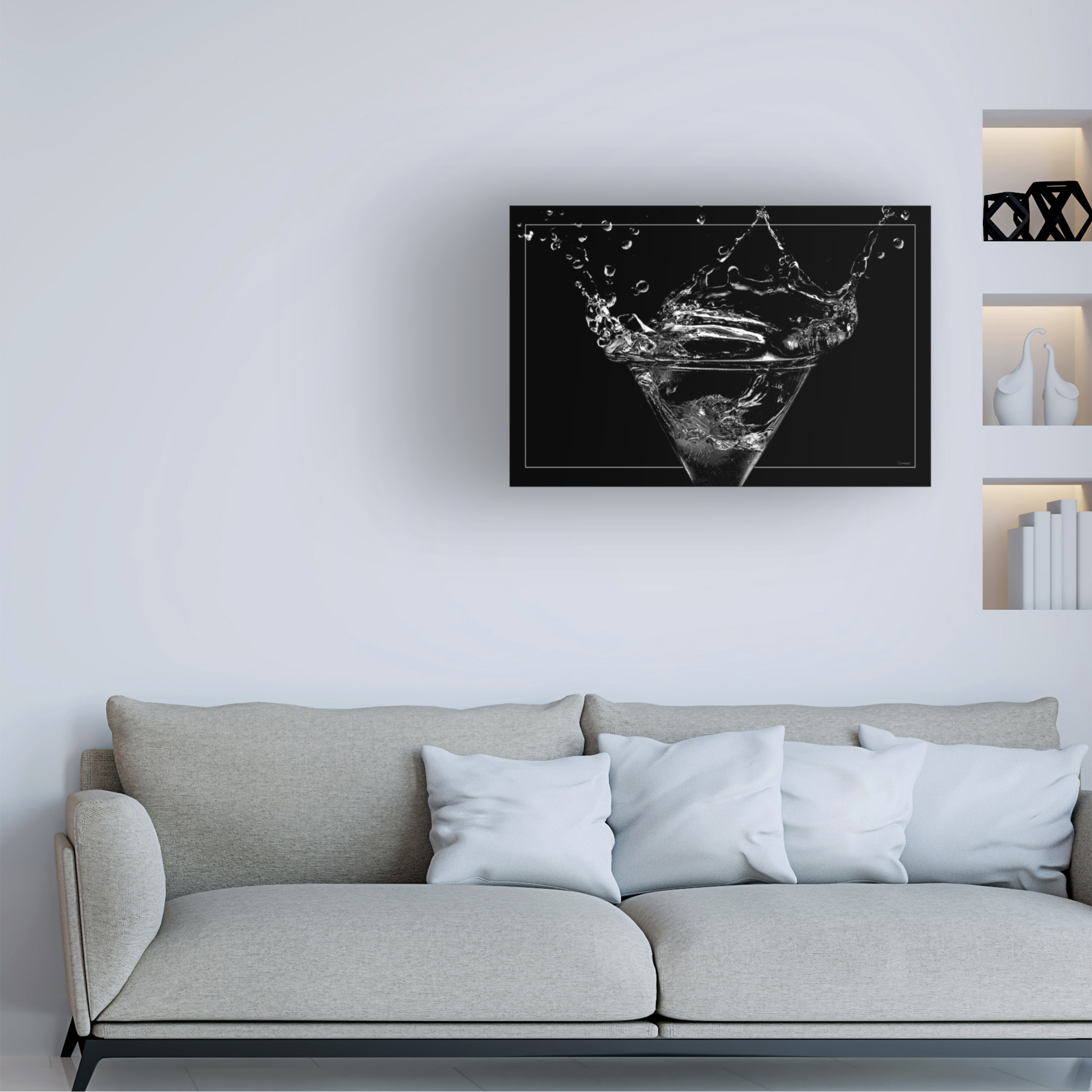 Canvas Wall Art - Gordon Semmens 'Martini Splash 12' Wall Art for Living Room, Bedroom, or Office DÃ©cor by Trademark Fine Art - 32 x 22 Inches