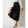 thumbnail image 5 of Mawalde Skirt for Women High Waist Silk Satin Skirts Zipper Fishtail Hip Skirt Black S, 5 of 7