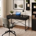 thumbnail image 2 of 44" Industrial Computer Desk with 2-Drawer, Study Writing Desk with Steel Frame for Home Office,Black, 2 of 9