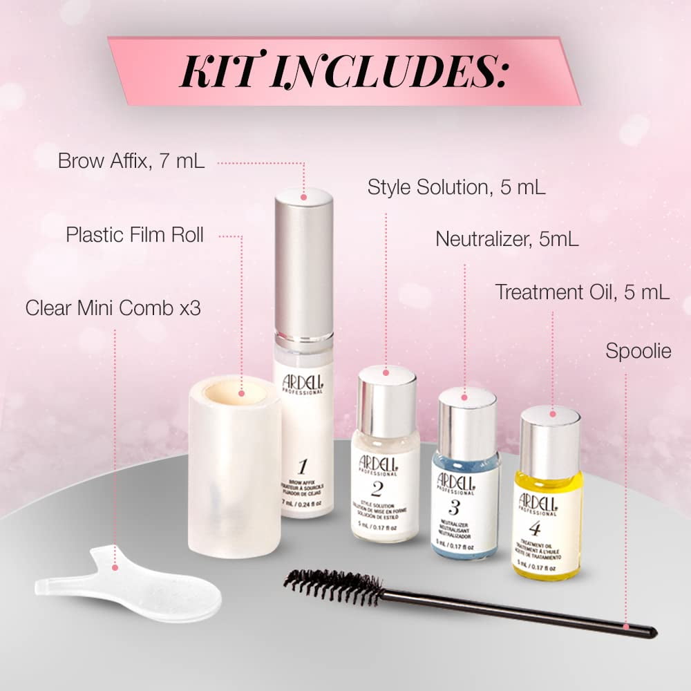 Ardell Brow Lamination Kit, Waterproof Brow Lamination Set with Perming, Setting Solutions, and Nourishing Oil