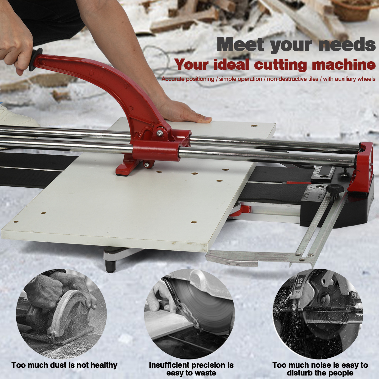 23Inch Manual Tile Cutter, Tile Cutter with Tungsten Carbide Cutting