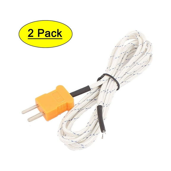 Unique Bargains 2 Pcs 2 Meter K Type Thermocouple Probe Temperature Sensor for Multimeter