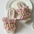 thumbnail image 2 of XXWXYD Cute Ruffle Print Slides for Girls Breathable Open Toe Summer Sandals Non-Slip Thick Sole Beach Water Shoes Toddler Outdoor Play Slippers, 2 of 6