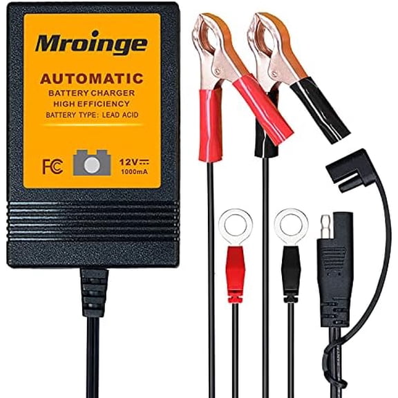 Trickle Charger 12V 1000mA Smart Battery Charger & Maintainer and Automatic Float Charger for Motorcycle, ATV, Lawnmowers and More$$Vehicle Parts & Accessories