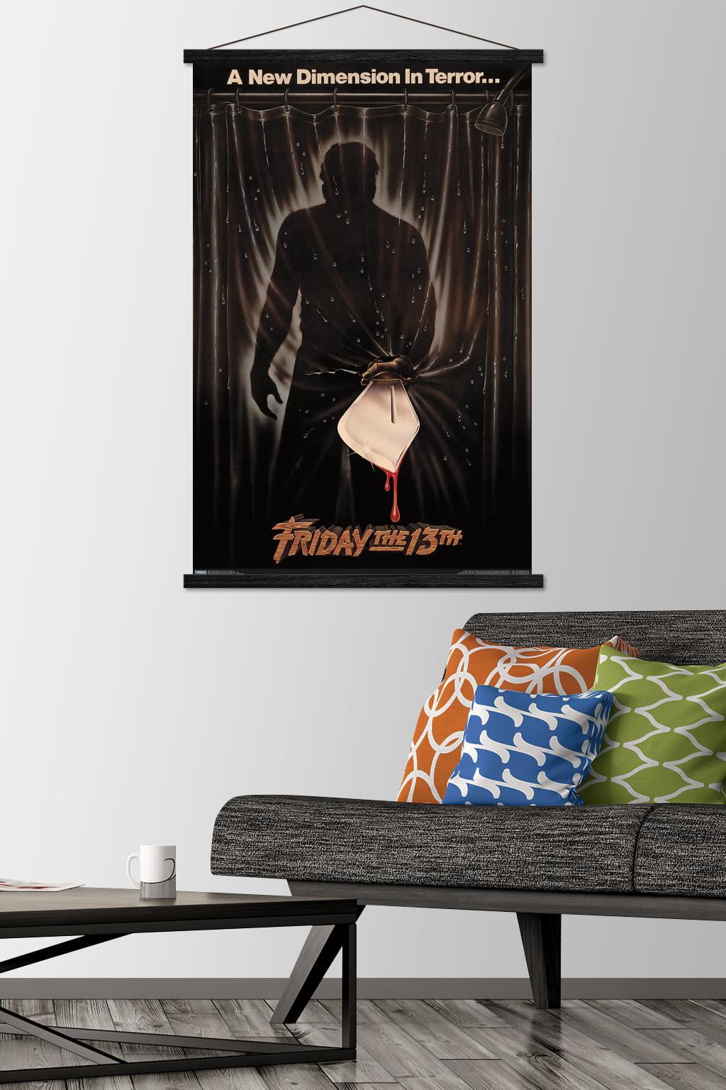 Friday The 13th Part III - One Sheet Wall Poster with Wooden Magnetic Frame, 22.375" x 34"