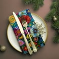 thumbnail image 3 of Bahomeck Cloth Napkins Set Of 4,18*18 Inch Washable Polyester Napkins Dining Table Napkins Weddings Party Dinner Parties(Vibrant And Colorful Floral Garden Filled With Blooming Flowers), 3 of 3