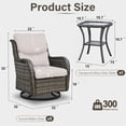 thumbnail image 4 of Bellefurn Luxury Patio Swivel Rocker Chairs Wicker Rocking Chair,Outdoor Swivel Chairs Set of 2,Swivel Glider Lounge Chairs with Side Table for Patio Balcony,Porch,Garden, 4 of 11