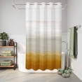 thumbnail image 6 of No Hook Shower Curtain, Burnt Orange Beige Ombre Shower Curtains for Bathroom with See Through Top Window, Modern Abstract Art Texture Waterproof & Washable Bath Curtain Small Stall 36"x78", 6 of 9