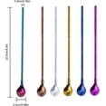 thumbnail image 2 of 6 cucharas de mango largo, cuchara de té helado de 9 pulgadas, cuchara de helado, cucharas para agitar cócteles, cuchara de paja reutilizable de acero inoxidable para bebidas frías, 2 of 5