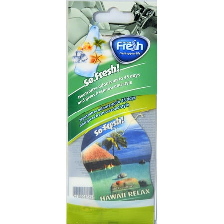 (3 pack) (3 Pack) Fresh Way DF11 - Dry So Fresh Car Air Freshener (Hawaii Relax) 3 Pack