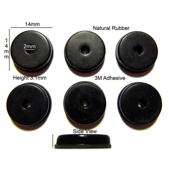 VATH Self Adhesive Rubber Feet Set 14mm(L) x 14mm(W) x 3.1mm(H) 6pcs [RB170]