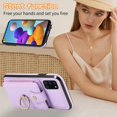 thumbnail image 2 of REQO Phone Case for Samsung Galaxy A21S Wallet Cell Cover with Tempered Glass Screen Protector and Crossbody Strap Ring Stand RFID Credit Slot Card Holder Leather A 21S Women Men Girls Purple, 2 of 7