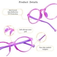 thumbnail image 3 of LifeArt Kid Blue Light Blocking Glasses, Filter 85% of Harmful Blue Light, Anti Eyestrain and Blurry, Computer Glasses(Pink Purple), 3 of 7