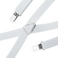 thumbnail image 4 of Toptie Men's Solid Suspenders Elastic 3/4 Inch X Back Adjustable Suspenders-White, 4 of 7