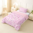 thumbnail image 2 of Erosebridal Cute Daisy Floral Twin Comforter Sets for Girls, Pink Bedding Set, Pink Reversible 2-Piece, 1 Comforter and 1 Pillowcase, 2 of 6