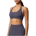 thumbnail image 2 of Levmjia Womens Tank Top Seamless Yoga Solid Color Top Hanging Neck Sports Bra Breathable Polyester Supportive Fitness Workout Running Shirt, 2 of 9