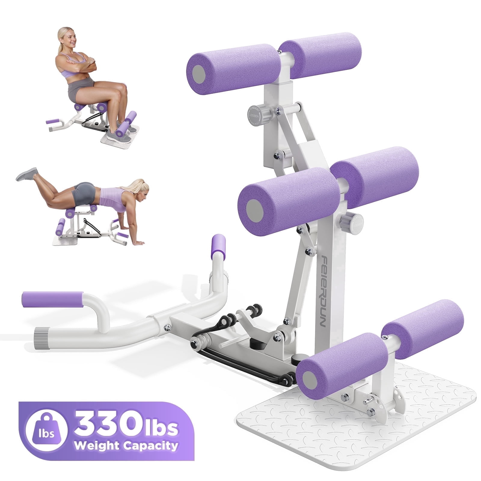 Upgo 330LB Deep Squat Exercise Machine, Adjustable Glutes Trainer, Home Gym Core and Leg Workout Equipment for Women