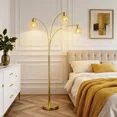thumbnail image 4 of 72.8in 3-Light Arc Floor Lamp Brushed Gold , Modern Industrial Standing Tree Lamp for Living Room Bedroom Office Decor, 4 of 10