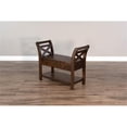 thumbnail image 5 of Pemberly Row Farmhouse 28" Wood Accent Bench with Storage in Tobacco Leaf, 5 of 7