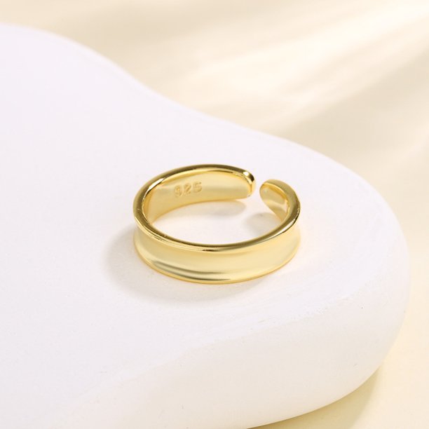 Anillos abiertos simples geométricos de Plata de Ley 925 para mujer, accesorios de joyería de lujo Vintage para boda, joyería Argent 925