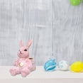 thumbnail image 5 of Easter Bunny Backpack Style Decor, Cute Desktop Ornament, Handmade Craft, Spring Festival Accent, Easter Decor, Adorable Rabbit Figurine for Living Room, Party and Holiday Decoration, 2.8*5in, Pink, 5 of 6