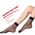 thumbnail image 4 of 10 Pairs Complexion Sheer Ankle Socks Womens Thin No Show Elastic Sock Short Dress Stockings See Through Casual Solid Knit Knee Socks, 4 of 5