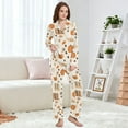 thumbnail image 4 of FORMRS Womens Pajama Set Long Sleeve Top and Pants with Pockets Soft Comfy Lounge Sleepwear, Sizes S-2XL, Orange Fall Pumpkin, 4 of 7