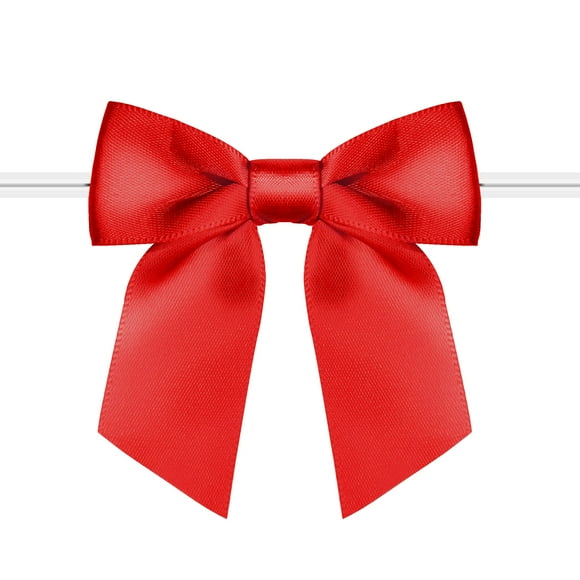 Corbata de Navidad Bows RainbowPana, lujosa, retorcida, roja, paquete de 60