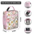 thumbnail image 3 of Peony Insulated Lunch Bag Box Women Reusable Lunch Tote Bag with Front Pocket Lunch Tote Portable Bag Work Camping, 3 of 6