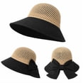 thumbnail image 2 of Women’s Wide Brim Straw Sun Hat, Floppy Beach Hat for Summer Travel, Vacation, Pool and Outdoor Wear, Black, TIKA, 2 of 7