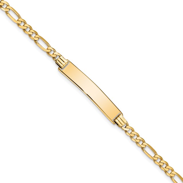 Bracelet d'Identification de Barre de Lien en Or Jaune 10 Carats