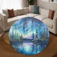 thumbnail image 3 of Circle Area Rug, Aurora Borealis21 Washable Non-Slip Floor Carpet, Soft Rug for Living Room Bedroom Decor 31 Inch, 3 of 6