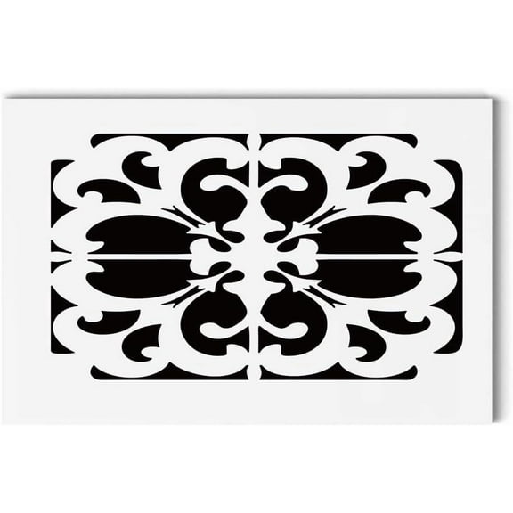 Acrylic Air Vent Cover Gothicpattern Pattern Decorative Air Return Vent Cover Flower Register Vent Cover White Finish Decorative Cover Register Grille for Wall Ceiling 11.81x7.87" for DIY