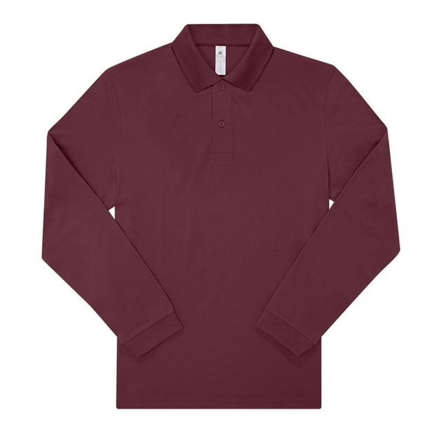 B&C Polo à Manches Longues pour Hommes My