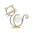 thumbnail image 1 of Plant Vases Cat Shaped Terrarium Iron Frame Desktop Modern Flower Pot Sitting, 1 of 7