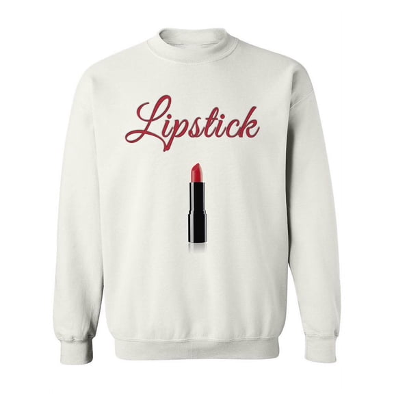 Red Lipstick Design Sweatshirt Women -Image by Shutterstock, Female Medium