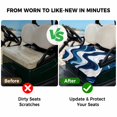 thumbnail image 4 of Golf Cart Seat Covers for 2 Seater,Blue Stripe Microfiber Cart Seat Towel Blanket,Geometric White Coastal Wave Modern Ocean Absorbent Breathable Non Slip Bench Seats Protector for Golf Course 51"x31", 4 of 9