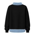 thumbnail image 4 of Women's Collared Sweatshirt Layered Look Pullover Top with Kangaroo Pocket Preppy Casual Tunic Sweatshirts, S, 4 of 8