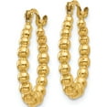 thumbnail image 3 of 14K Yellow Gold Beaded Hoop Earrings (18 X 16) Made In Indonesia tl757, 3 of 6
