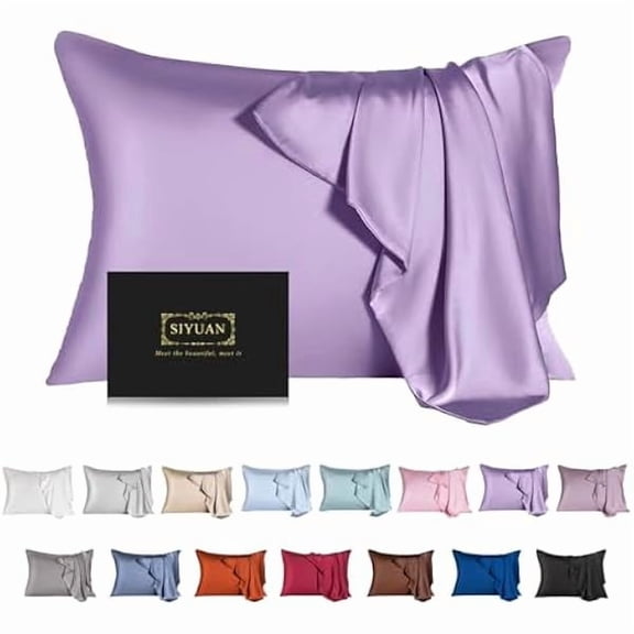 Mulberry Silk Pillowcase for Hair and Skin,Cooling Silk Pillow Case with Hidden Zipper,Allergen Proof Dual Sides Soft Breathable Smooth Silk Pillow Cover for Women (Violet, Toddler)