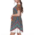 thumbnail image 2 of Xecao Mandala for Women Summer Short Sleeve Midi Dress with Pockets Casual Aline Flowy Tshirt Dress Vocation Beach Sundress, 2 of 6