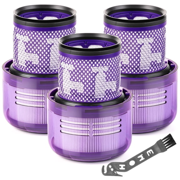 3 Pack V9 Replacement Filter for DysonMotorbar Digital Slim Fluffy Extra Pro Cordless Vacuum SV18 V9, Replace Part 970612-01