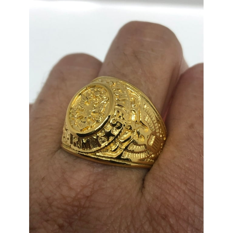 Vintage Mens Golden US Army Military Ring - Walmart.com