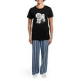 thumbnail image 4 of CafePress - Girly Bichon Frise Women's Dark Pajamas - Women's Short Sleeve Print T-Shirt and Pants Dark Cotton Pajama Set, 4 of 7