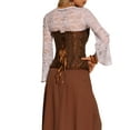 thumbnail image 3 of INSPIRE CHIC Women's Lace Up Corset Strapless Victorian Boned Bustier Corset Top Brown XL, 3 of 5